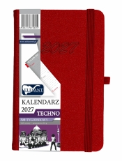 Kalendarz 2027 A6 tygodniowy Techno - czerwony