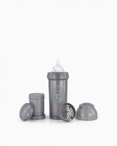 Twistshake Butelka Antykolkowa 260ml Pastelowa Szara