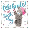  Kartka holograficzna 3D - Celebrate. It\'s your birthday