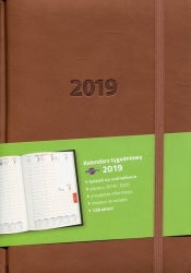 Kalendarz 2019 KKA5TL książ A5 tyg LUX j.brąz
