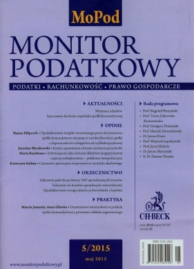 Monitor Podatkowy Nr 2015/05 - <br />