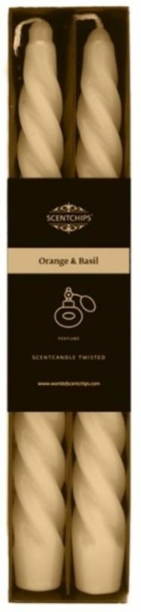 Świeca stołowa zakręcona Orange & Basil 2szt