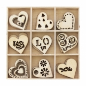 Pudełko na prezent Galeria Papieru ozdoby drewniane serca (253005)