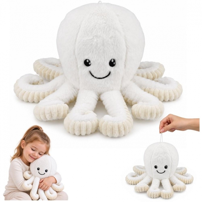 Maskotka ośmiornica biała 50cm