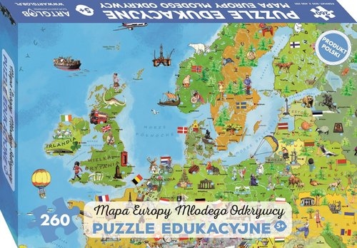 Mapa Europy Młodego Odkrywcy Puzzle edukacyjne