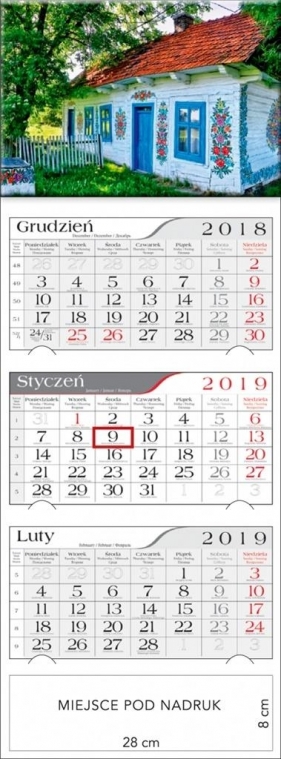 Kalendarz 2019 Trójdzielny Zalipie