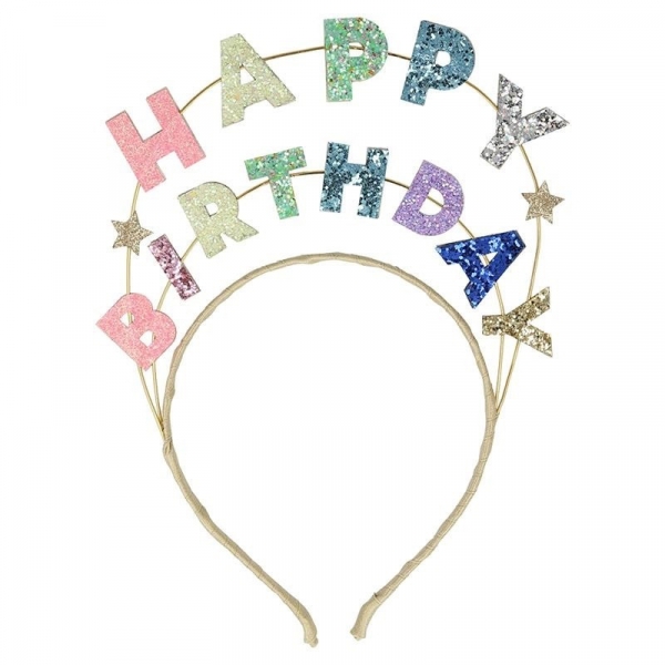 Opaska do włosów Happy Birthday brokatowa (M215668)