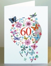 Karnet F60 wycinany + koperta Urodziny 60