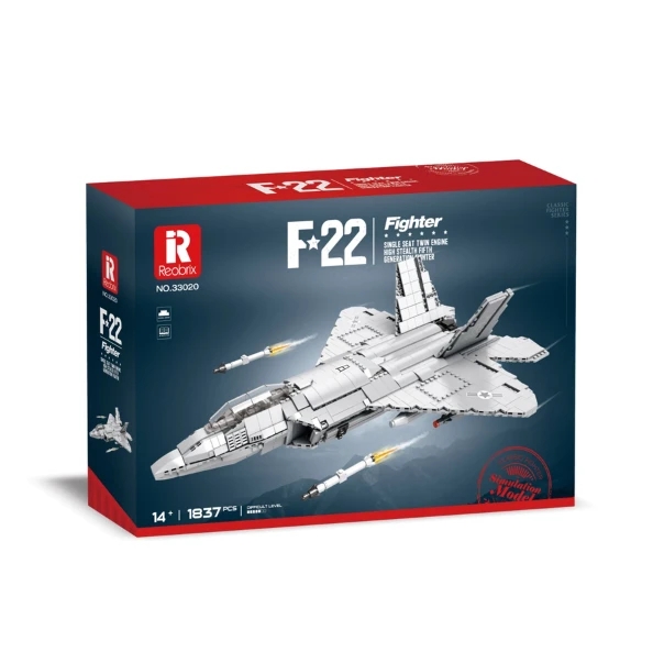 Klocki REOBRIX 33020 Samolot myśliwski F-22 Fighter Raptor (1729 elementów)