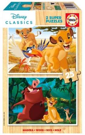 Puzzle 2 x 25 Król Lew (drewniane)