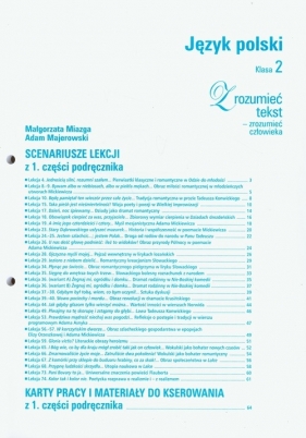 Zrozumieć tekst zrozumieć człowieka 2 Język polski Scenariusze lekcji - Miazga Małgorzata, Majerowski Adam