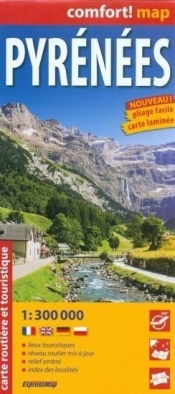 Pyrenees 1:300 000 carte routle"re et touristique (laminat) - Praca zbiorowa