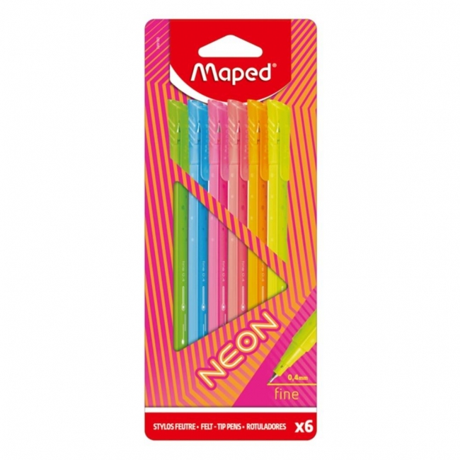 <img src='https://webimage.pl/pics/607/1/d3154147491607.jpg' style='height:440px' /> Cienkopis Graph Peps neon 6 kolorów MAPED