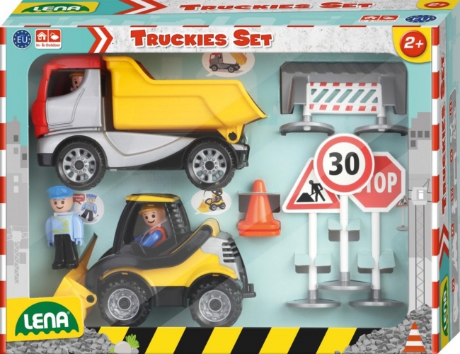 Truckies zestaw budowlany z znakami drogowymi