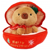 Maskotka - Kapibara w czerwonej bombce, 22 cm