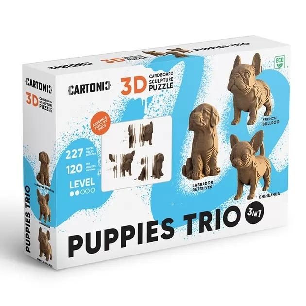 <img src='https://webimage.pl/pics/607/4/d4820191134607.jpg' style='height:440px' /> Puzzle 3D z kartonu Trio Szczeniaki