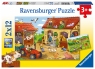 Ravensburger, Puzzle 2w1: Praca na farmie (7560) Wiek: 3+