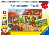 Ravensburger, Puzzle 2w1: Praca na farmie (7560)