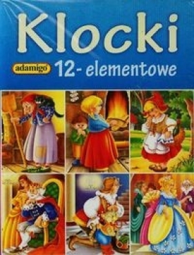 Klocki 12 elementowe bajkowe postacie niebieski