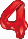 Balon foliowy Godan cyfra 4 czerwona 85cm (BCHCW4)