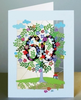 Karnet PM160 wycinany + koperta Urodziny 60