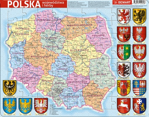 Puzzle ramkowe Polska administracyjna