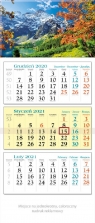 Kalendarz 2021 trójdzielny KT 01 Morskie Oko