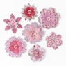 Ozdoba papierowa Galeria Papieru kawiaty papierowe z guziczkiem różowe (252030)