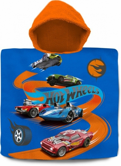 Ponczo kąpielowe 60x120cm bawełna Hot Wheels