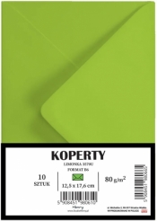 Koperty B6 - limonka, 10szt