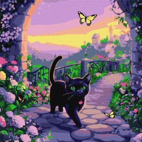 Malowanie po numerach - Wróżkowy kot 40x40cm