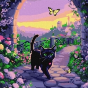 Malowanie po numerach - Wróżkowy kot 40x40cm