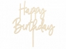 Dekoracja na tort Partydeco Topper drewniany Happy Birthday, 16.5cm (KPT57-100)
