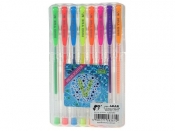 Kolorowe długopisy żelowe z brokatem 8 kolorów