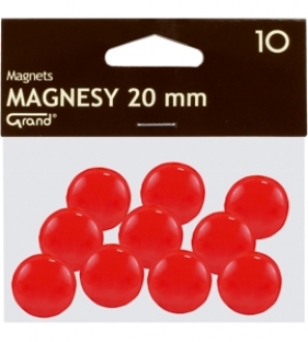 Magnesy Grand 20 mm czerwone op. 10 sztuk - GRAND