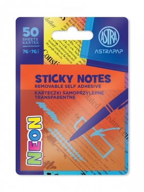 Karteczki samoprzylepne transparentne 75x75mm - Neon Line, 1 szt.