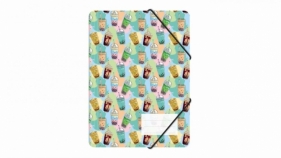 Teczka z gumką A4 PP nadruk bubble tea