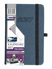 Kalendarz 2027 A6 tygodniowy Techno - grafitowy