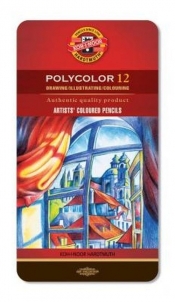 Kredki Polycolor 12 kolorów Oprawa metalowa