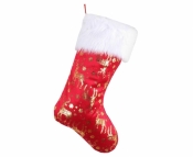 Skarpeta świąteczna w złote renifery 49x22cm