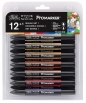 Zestaw pisaków Promarker Winsor & Newton Manga Set 1, 12 kolorów