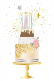 Karnet Urodziny - Fancy Cake