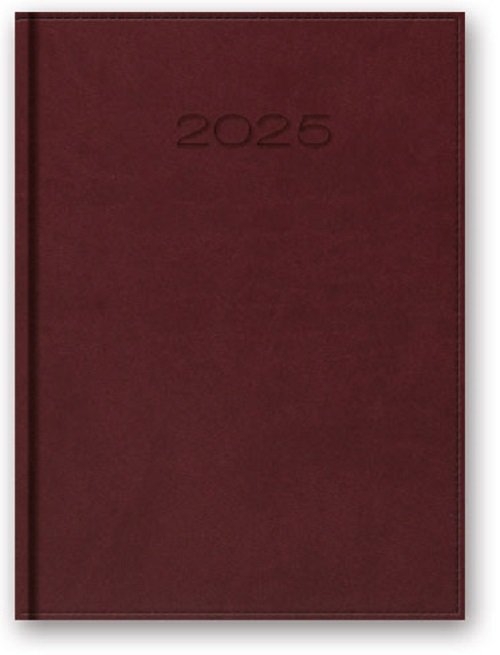 Kalendarz 2025 B5 tyg vivella bordo