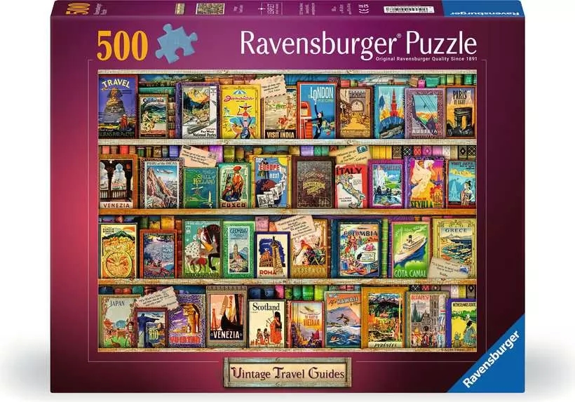 Ravensburger, Puzzle 500: Vintage - Pocztówki (12000508)