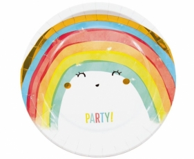 Talerzyki papierowe Rainbow Party 23cm 8szt