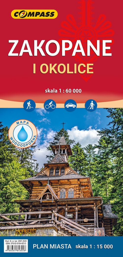 Mapa Zakopane i okolice - wersja laminowana