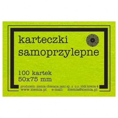 Karteczki samoprzylepne Fluo 50x75mm 100K zielone