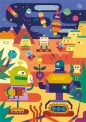 Puzzle HappyColor Double Face 60: Robot (26061)