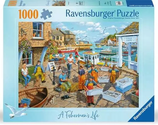 <img src='https://webimage.pl/pics/614/1/d4005555001614.png' style='height:440px' /> Ravensburger, Puzzle 1000: Życie rybaka (12000161)