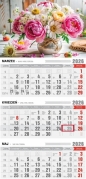 Kalendarz 2026 trójdzielny z magnesem - Bukiet